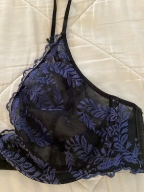 Free People Floral Lace sheer Underwire Bra 34B